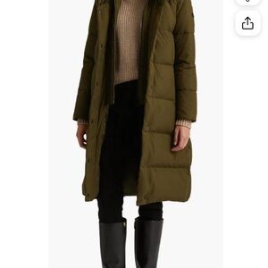 Ralph Lauren Olive Oversized Pillow Hood Quilted Puffer Coat